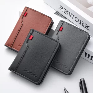 The new ultra-thin and soft credit card wallet cover is suitable for men. It has a short vertical design and is of high quality.